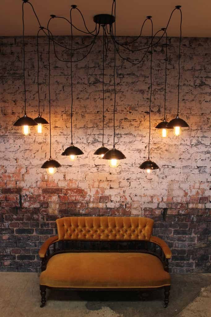 Bakelite Shade Chandelier - 9 Drop - Image 4
