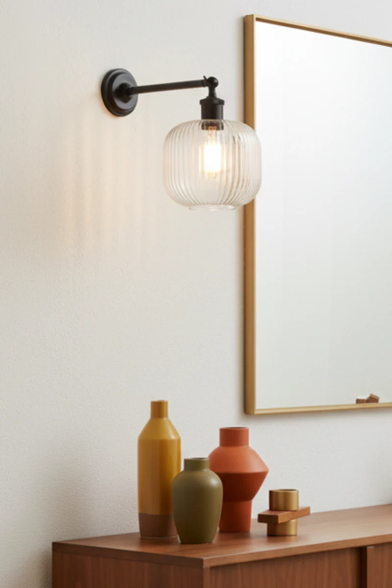 Balmain Reeded Glass Swivel Arm Wall Light - Image 2
