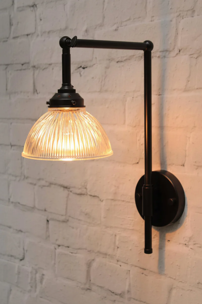 Como Glass Adjustable Swivel Arm Wall Light