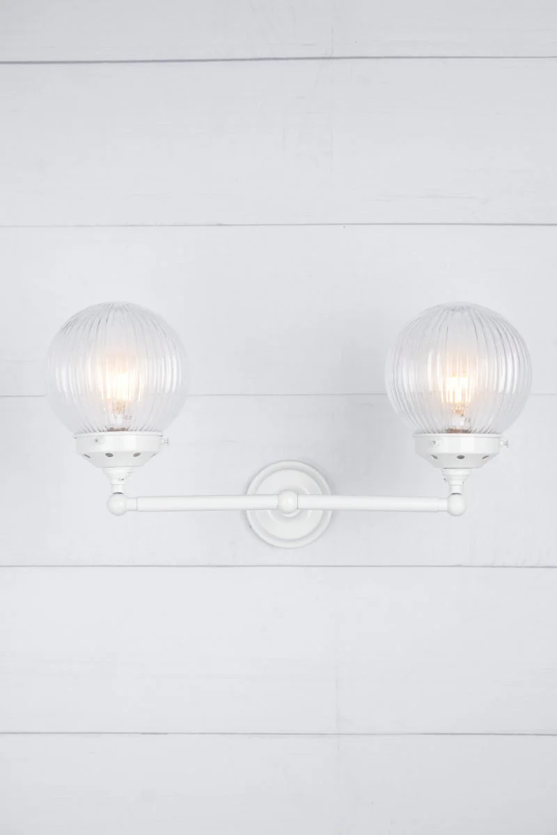 Dakota Reeded Glass Double Wall Light - Image 12