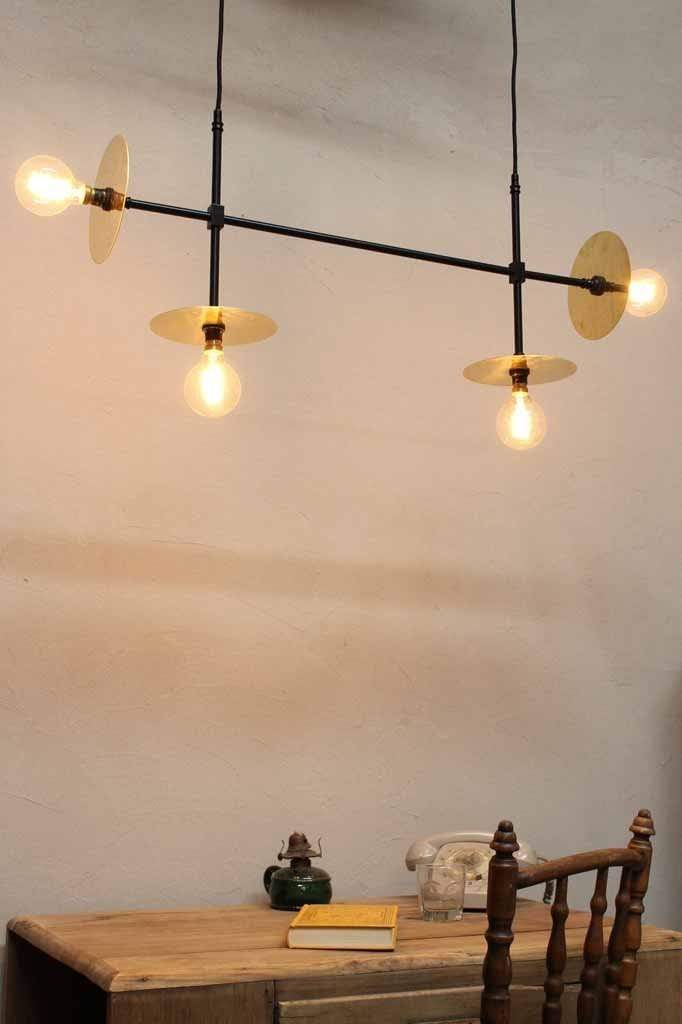 Disc Brass Junction Pendant Light