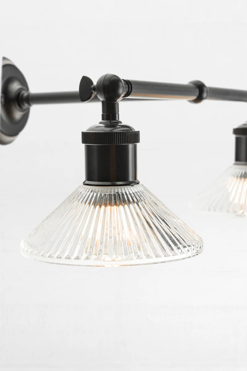 Florence Pleated Glass Double Swivel Wall Light