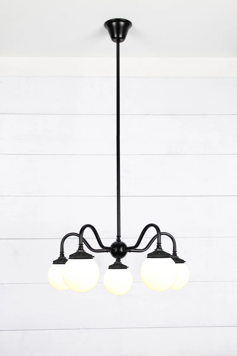 Glass Ball Gooseneck Glass Chandelier - Image 21
