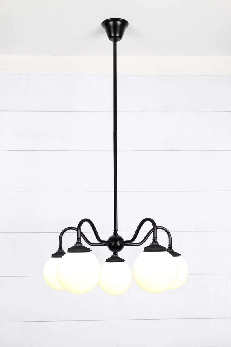 Glass Ball Gooseneck Glass Chandelier - Image 22