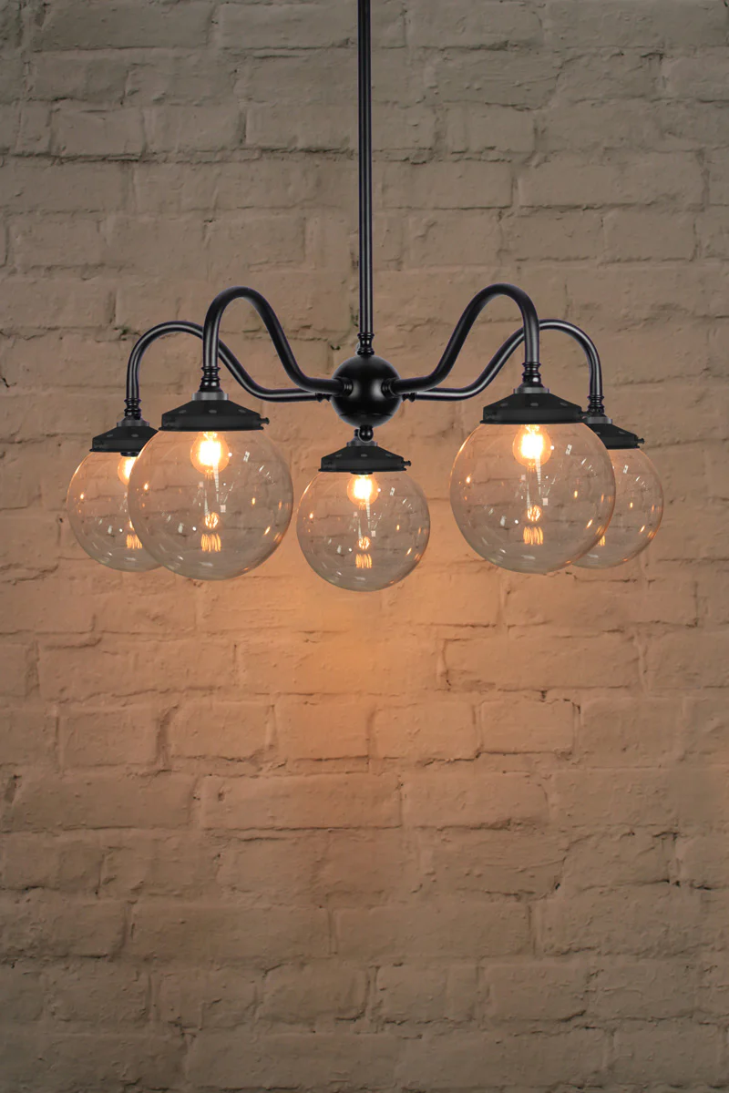 Glass Ball Gooseneck Glass Chandelier - Image 23