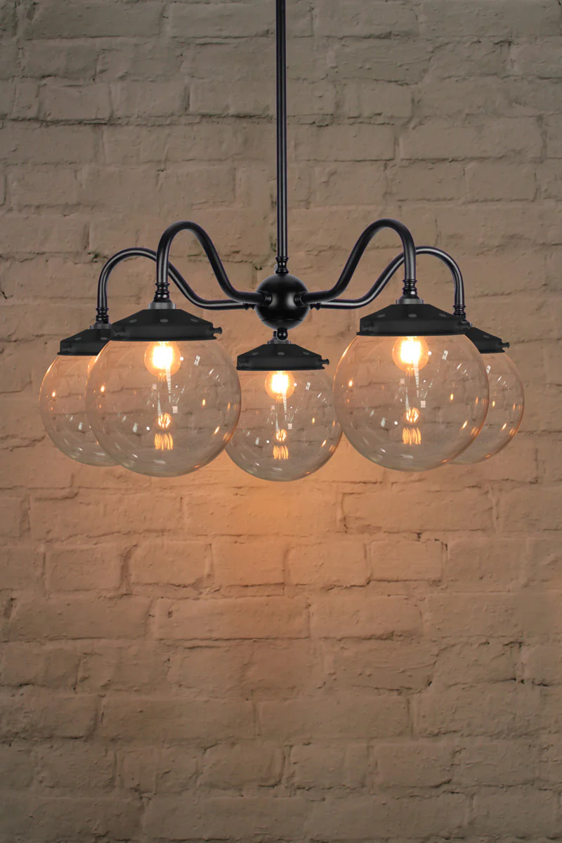 Glass Ball Gooseneck Glass Chandelier - Image 24