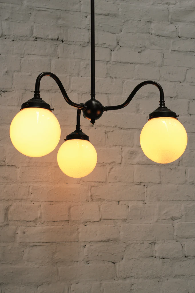 Glass Ball Gooseneck Glass Chandelier - Image 3