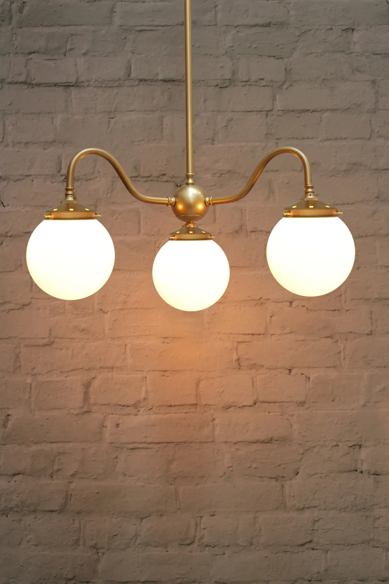 Glass Ball Gooseneck Glass Chandelier - Image 6
