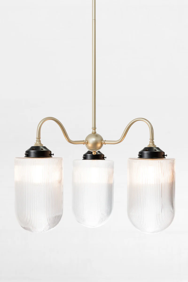 Lloyd Reeded Glass Gooseneck Chandelier - Image 10