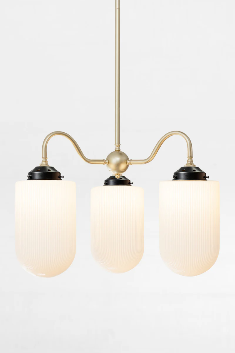 Lloyd Reeded Glass Gooseneck Chandelier - Image 12