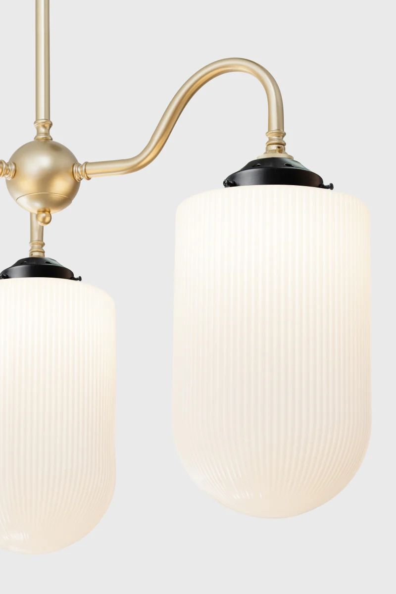 Lloyd Reeded Glass Gooseneck Chandelier - Image 13
