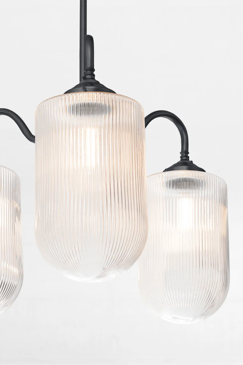 Lloyd Reeded Glass Gooseneck Chandelier - Image 3