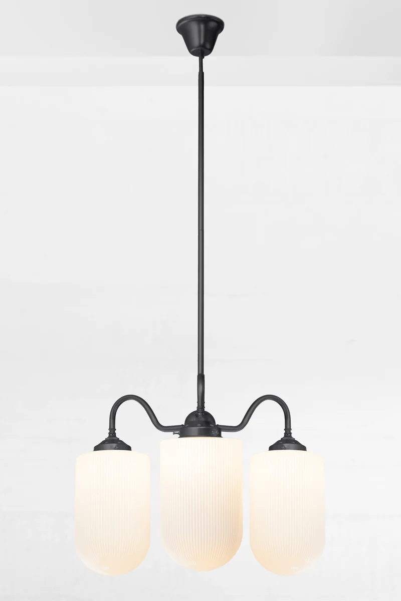 Lloyd Reeded Glass Gooseneck Chandelier - Image 6