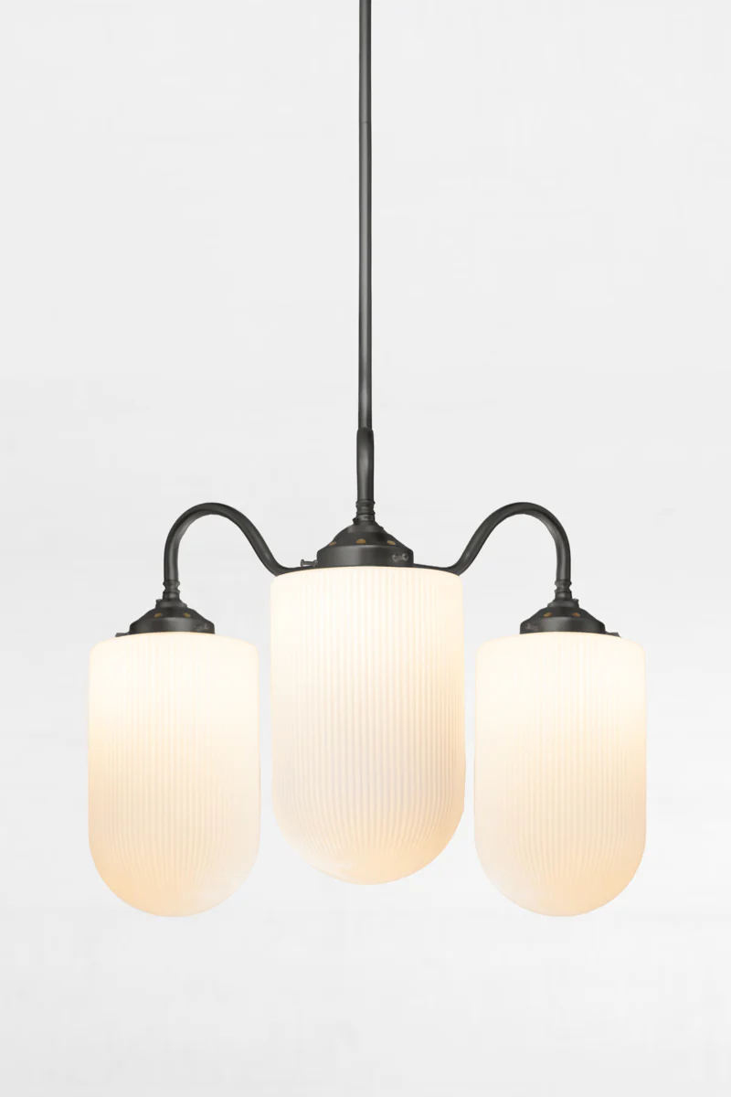 Lloyd Reeded Glass Gooseneck Chandelier - Image 7