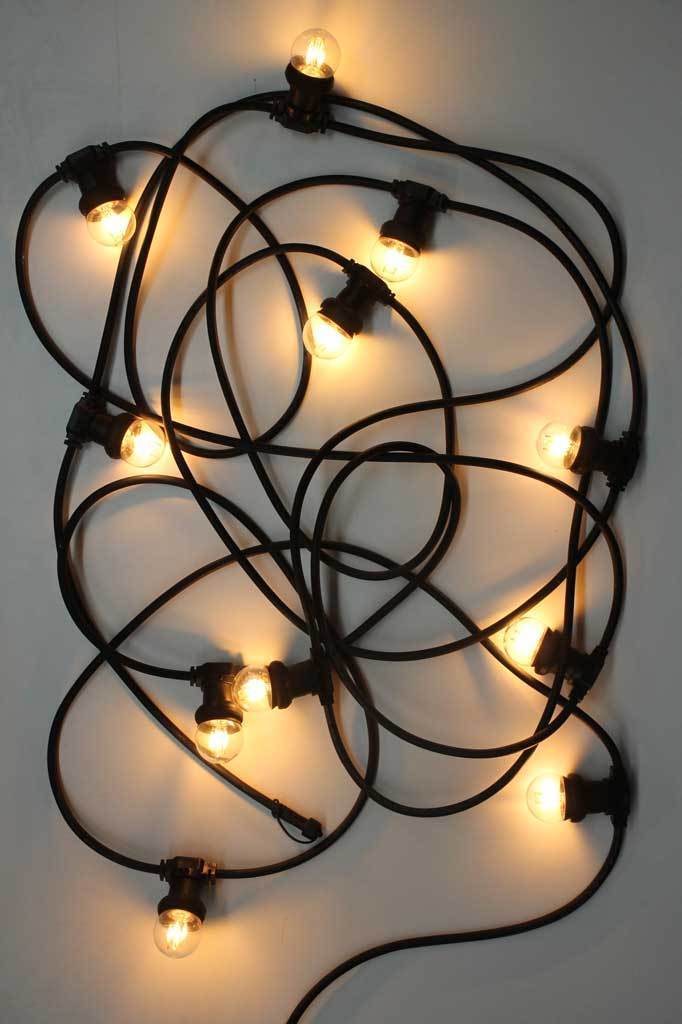 Low Voltage Commercial Festoon String Lights - Round Cable