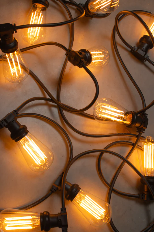 Low Voltage Commercial Festoon String Lights - Round Cable - Image 12