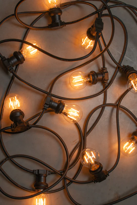 Low Voltage Commercial Festoon String Lights - Round Cable - Image 9
