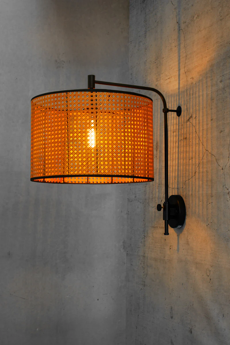 Moselle Rattan Wing Arm Wall Light