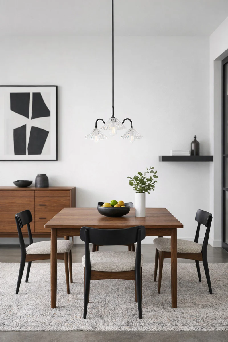Paris Pleated Glass Gooseneck Chandelier - Image 2