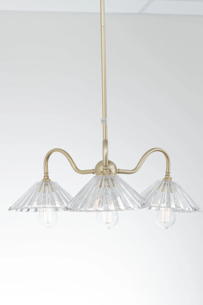Paris Pleated Glass Gooseneck Chandelier - Image 6