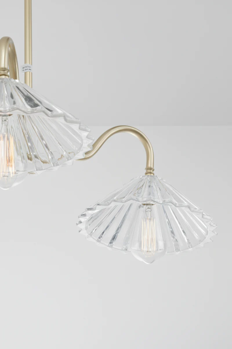 Paris Pleated Glass Gooseneck Chandelier - Image 7