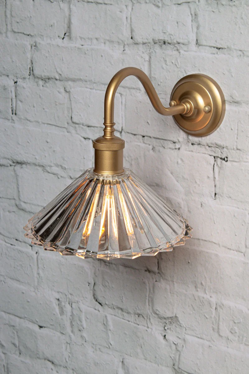 Paris Pleated Glass Gooseneck Wall Light - Image 10
