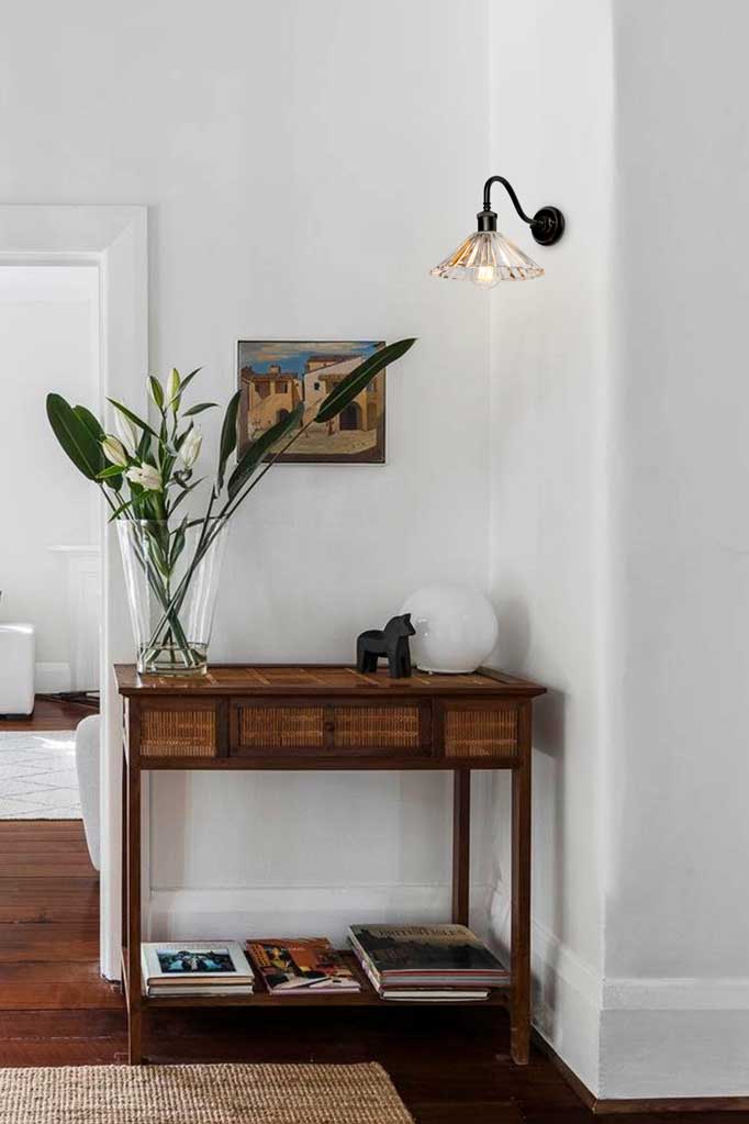 Paris Pleated Glass Gooseneck Wall Light - Image 2