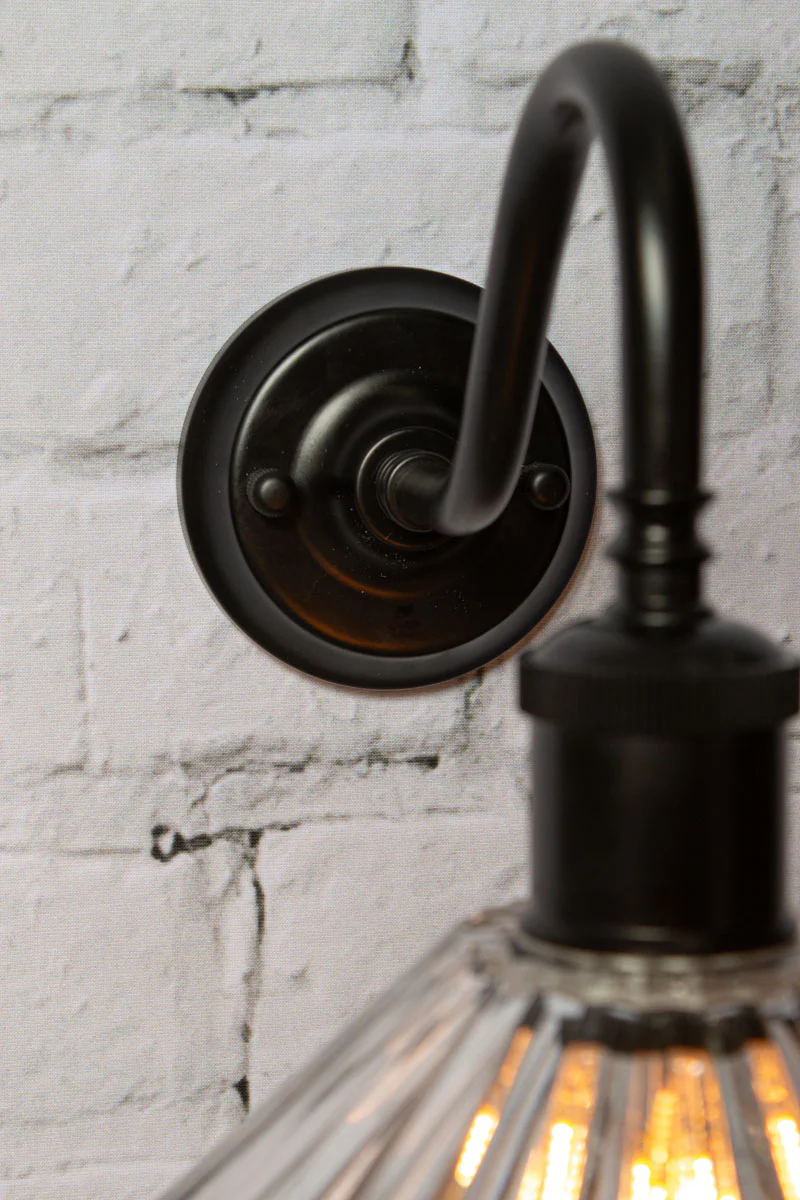 Paris Pleated Glass Gooseneck Wall Light - Image 5