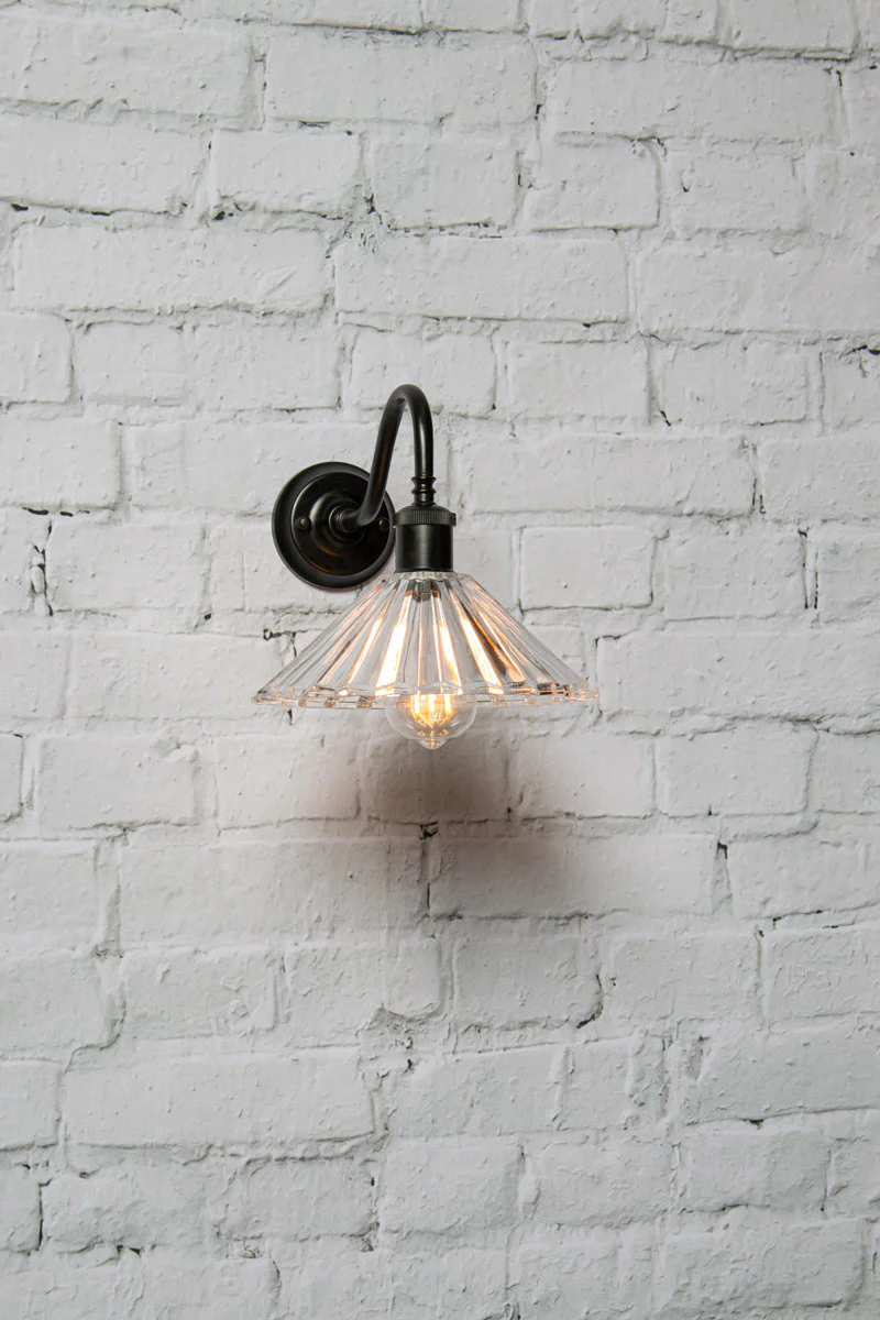 Paris Pleated Glass Gooseneck Wall Light - Image 6