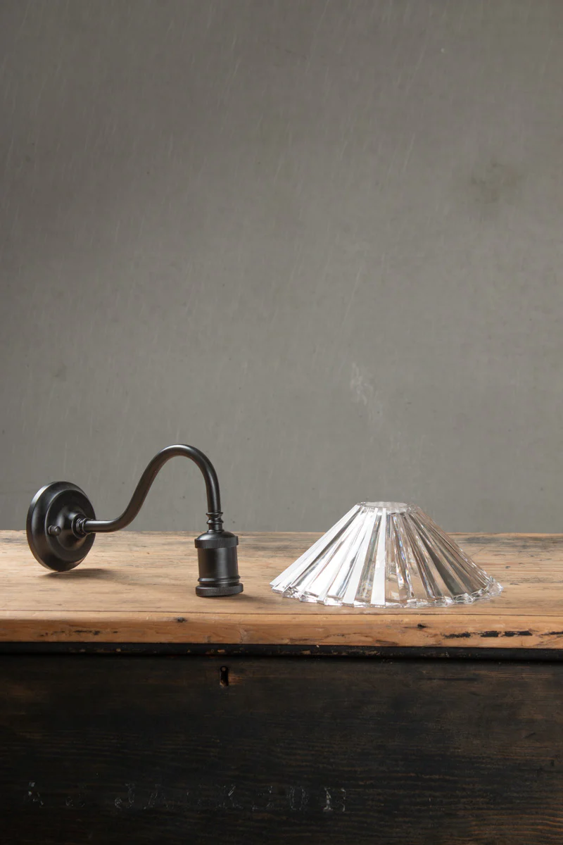 Paris Pleated Glass Gooseneck Wall Light - Image 7