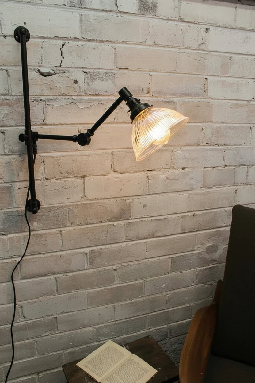 Como Swing Arm Glass Wall Lamp